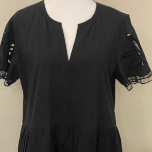 NWT CHICOS EYELET LACE INSERT MAXI DRESS. SIZE 2 ( 12 ) - Picture 3 of 8